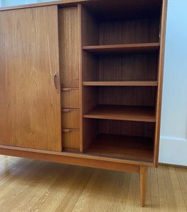 Right cabinet door with shelves from Mid-century Scandinavian Teak Secretary Cabinet- Cook Street Vintage