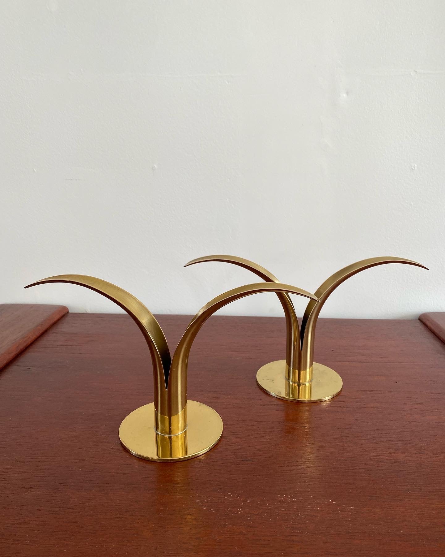 Pair of Stunning Ystad Metal Brass Candlesticks- Cook Street Vintage