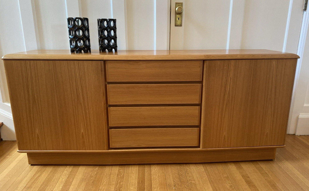 Four Drawer Teak Side Board with Double Cabinets - Cook Street Vintage