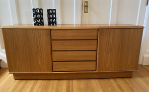 Four Drawer Teak Side Board with Double Cabinets - Cook Street Vintage