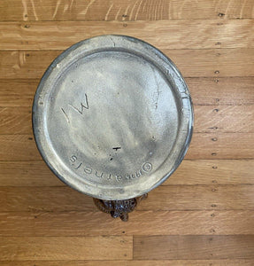 Bottom of Arnel Cookie Jar of trash can with bear showing Arnel's logo and 1976 - Cook Street Vintage