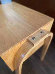 Detail of bentwood leg on bentwood maple chest- Cook Street Vintage
