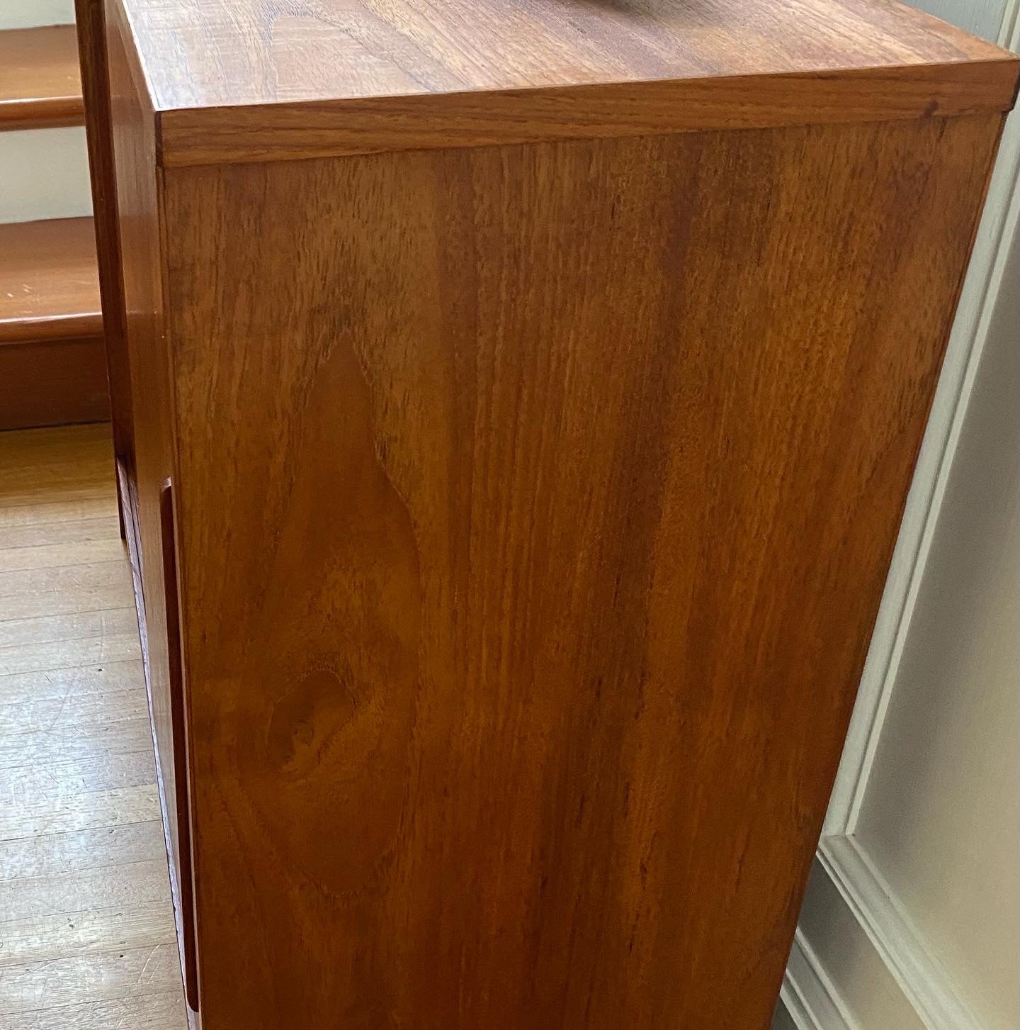 side of vintage teak cabinet- Cook Street Vintage