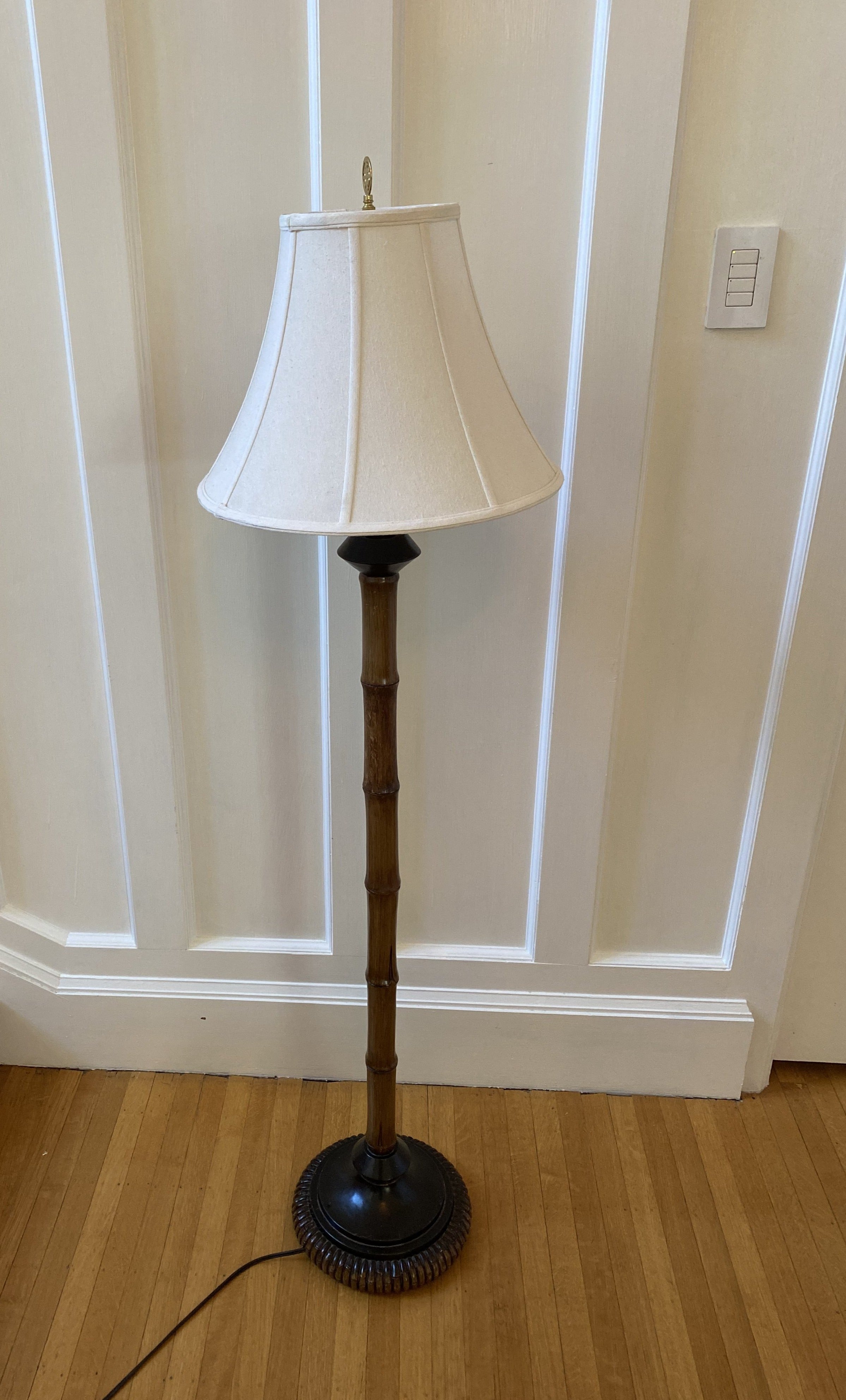 Faux bamboo floor lamp- Cook Street Vintage