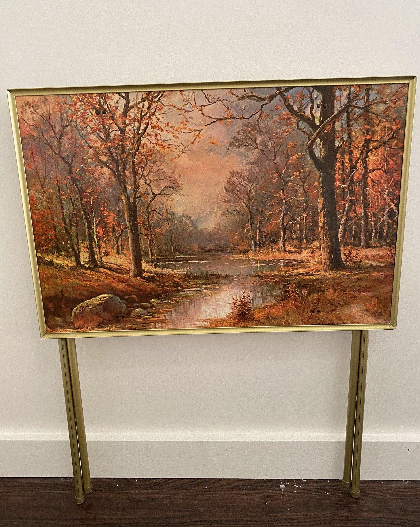 Vintage TV Tray Showing Fall scene- Cook Street Vintage