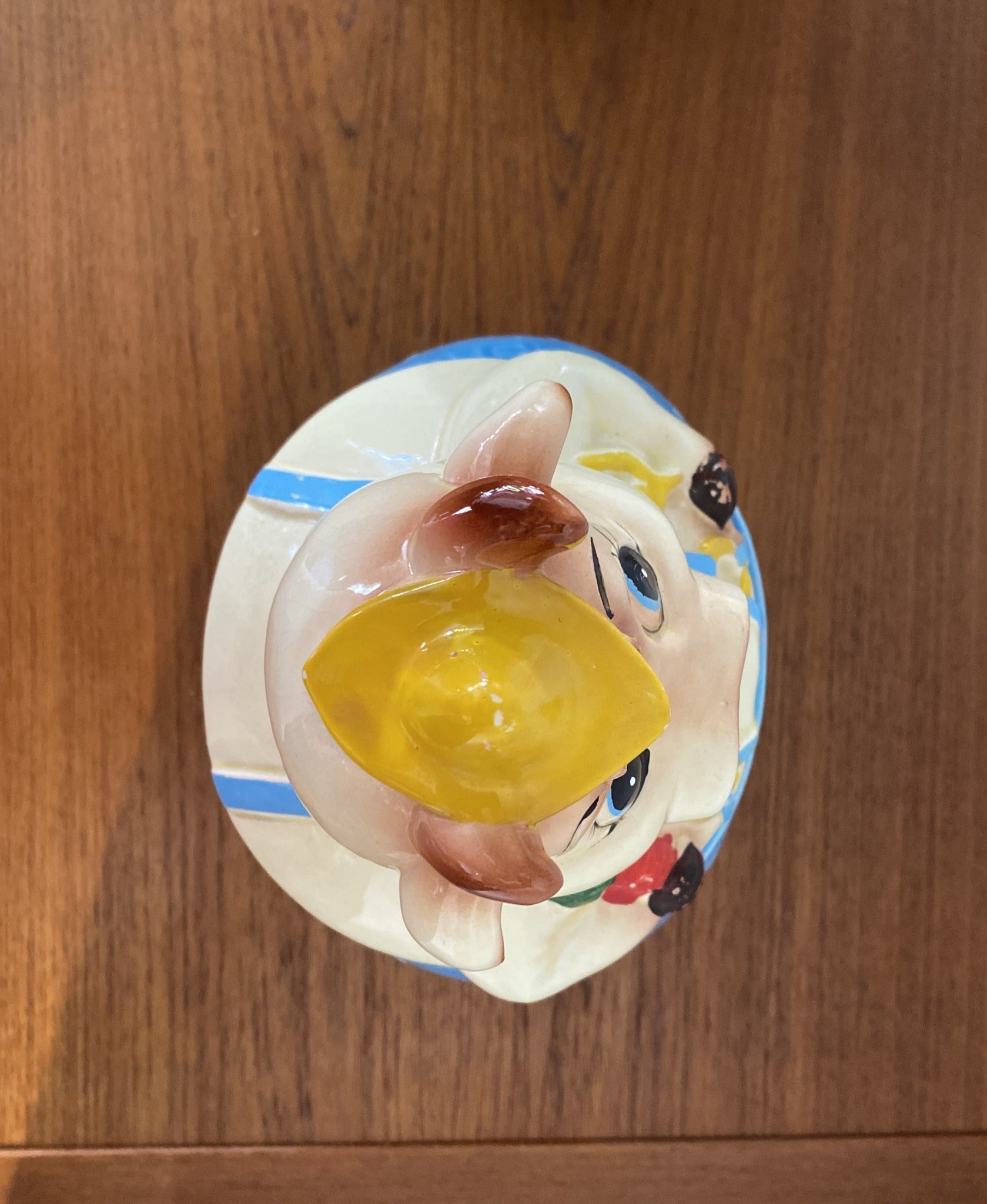 Birds eye view of Vintage Cow Cookie Jar- Cook Street Vintage