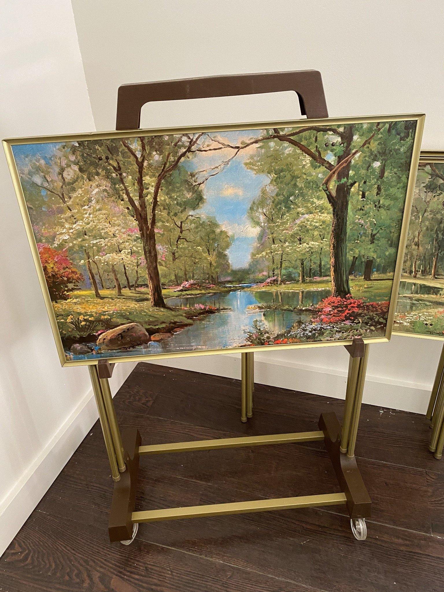Vintage TV Tray showing summer scene in trolley-Cook Street Vintage