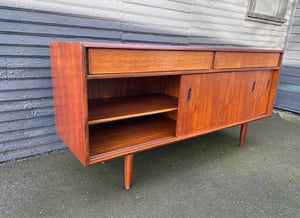 Vintage Teak Sideboard with one door open- Cook Street Vintage