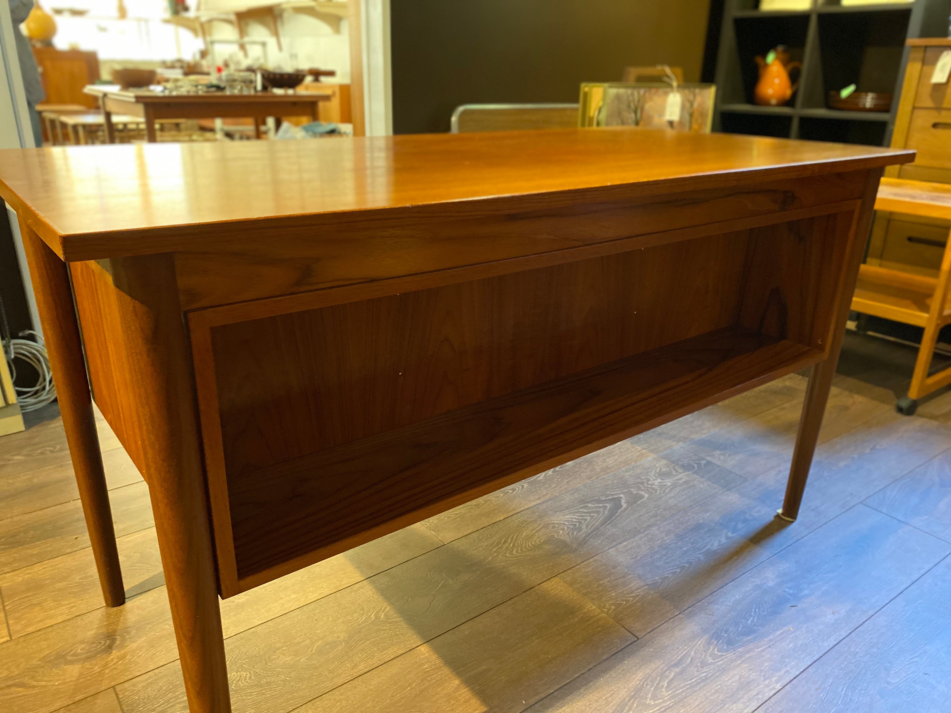 Midcentury Teak Desk with Back Shelf