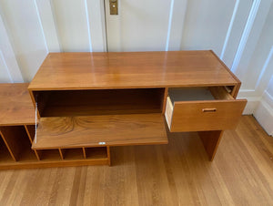 Two Piece Midcentury Teak Extendable Entertainment Unit- Cook Street Vintage