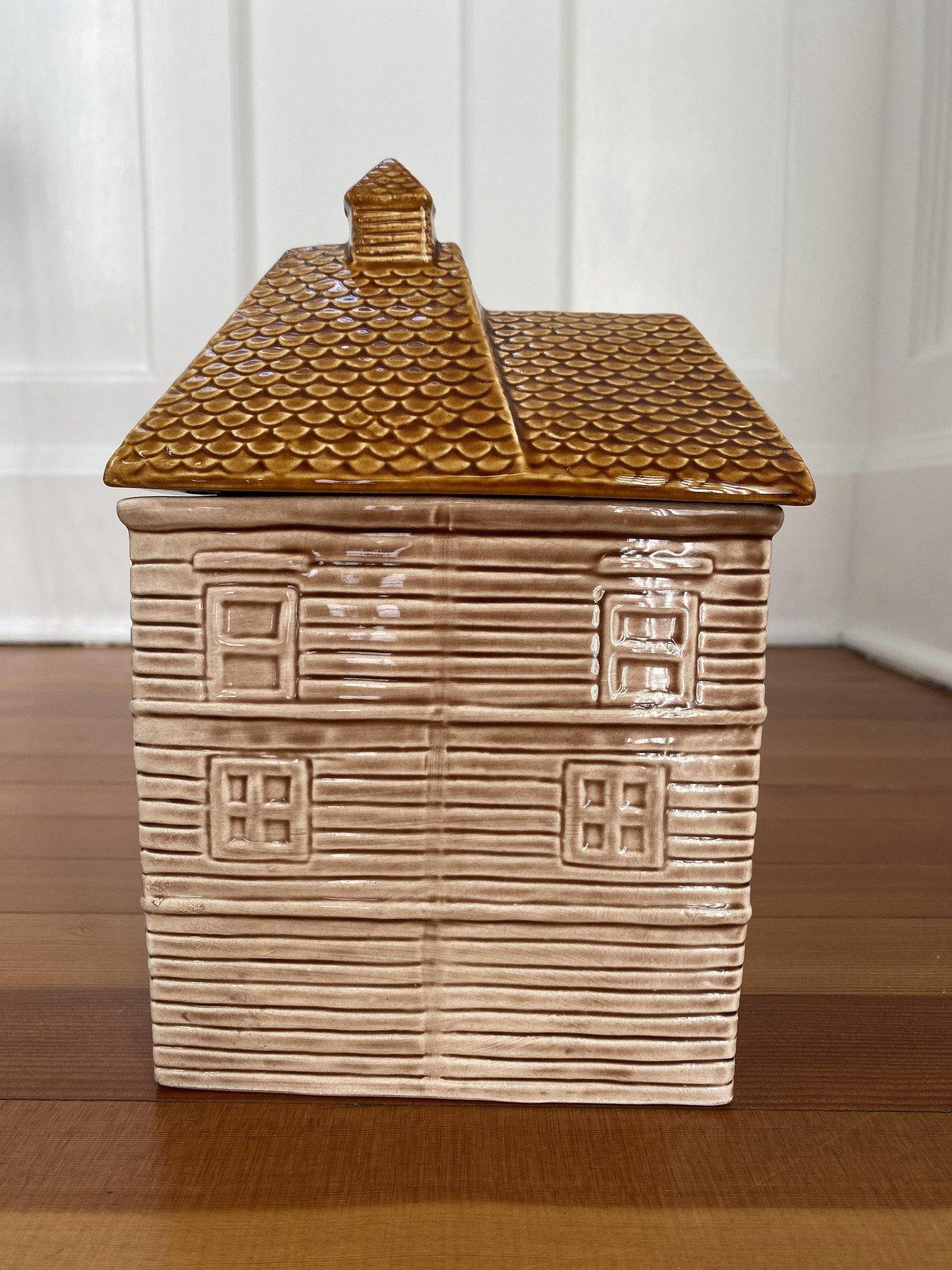 back view of Cottage Biscuit Jar with 4 windows- Cook Street Vintage