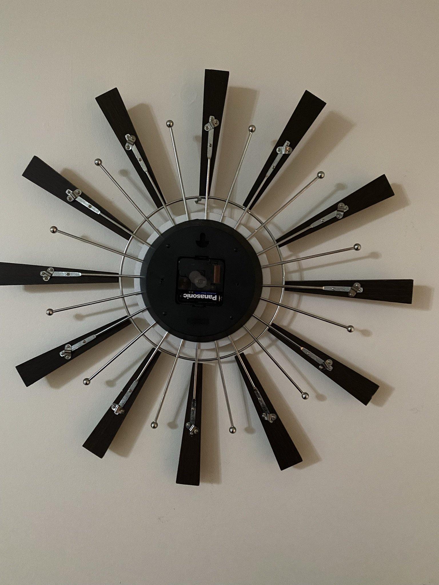Reverse side of Sputnik Wall Clock- Cook Street Vintage