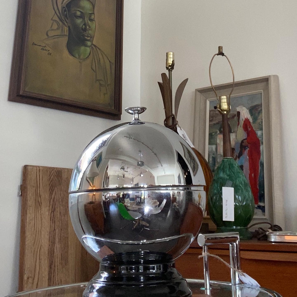 Vintage chrome whisky pump with glasses- Cook Street Vintage