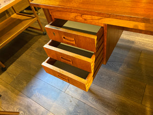 Midcentury Teak Desk with Back Shelf