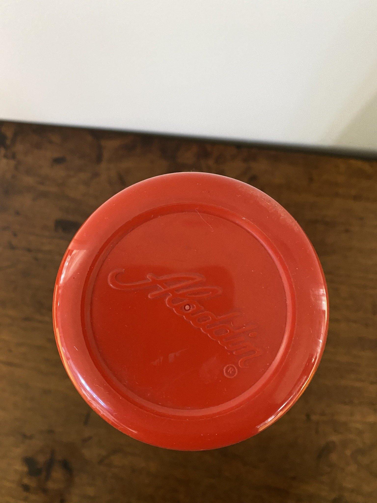 Top View of Aladdin Angler Thermos red cup- Cook Street Vintage