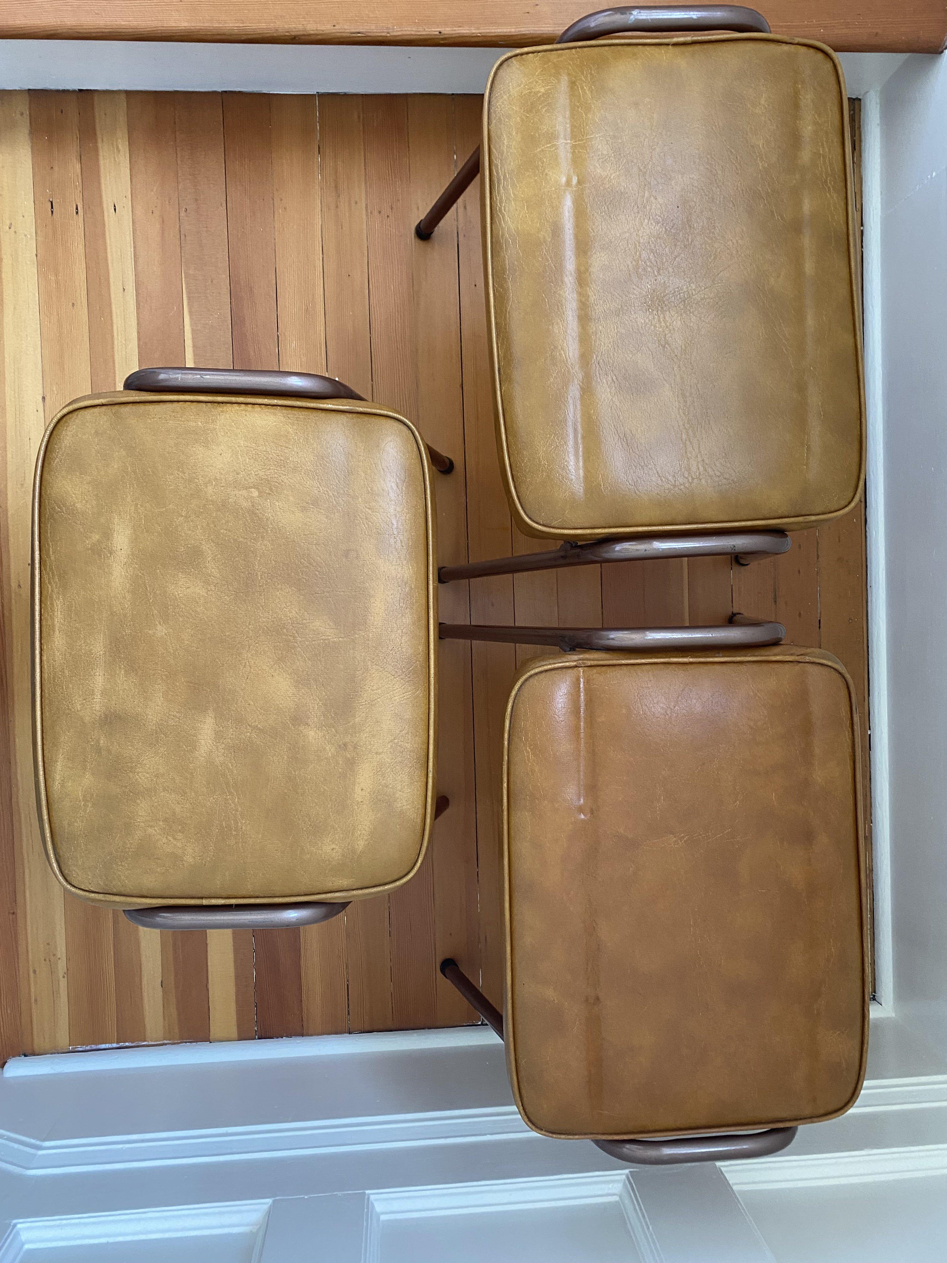 Top view of vinyl stacking stools- Cook Street Vintage