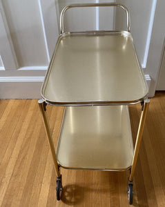 Front view of vintage aluminum beverage cart- Cook Street Vintage