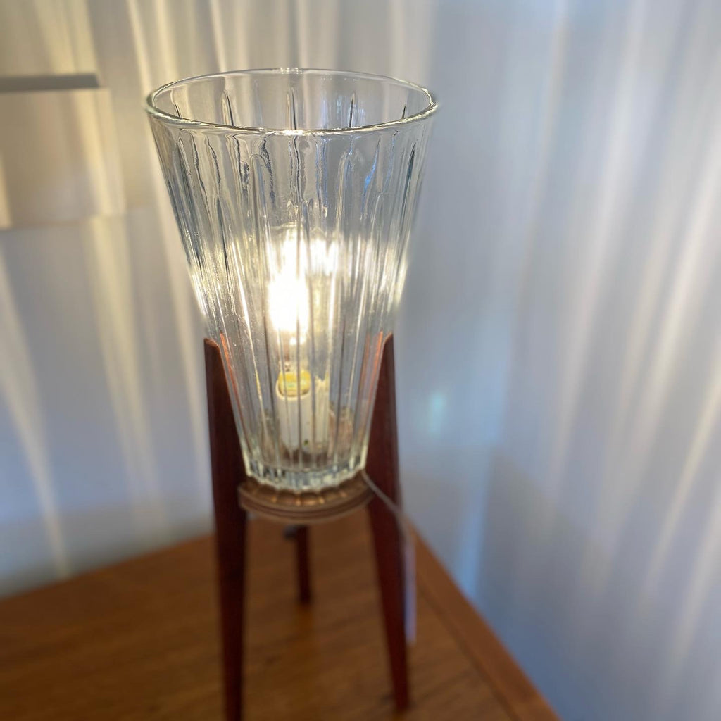 Reclaimed teak midcentury inspired Tripod Lamp- Cook Street Vintage