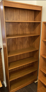 Five adjustable shelves in teak bookcase- Cook Street Vintage