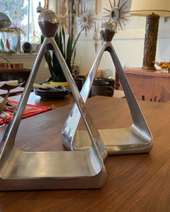 Modern Design Aluminum Bookends in the Style of Ben Seibel