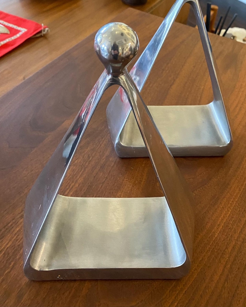 Modern Design Aluminum Bookends in the Style of Ben Seibel