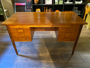 Midcentury Teak Desk with Back Shelf