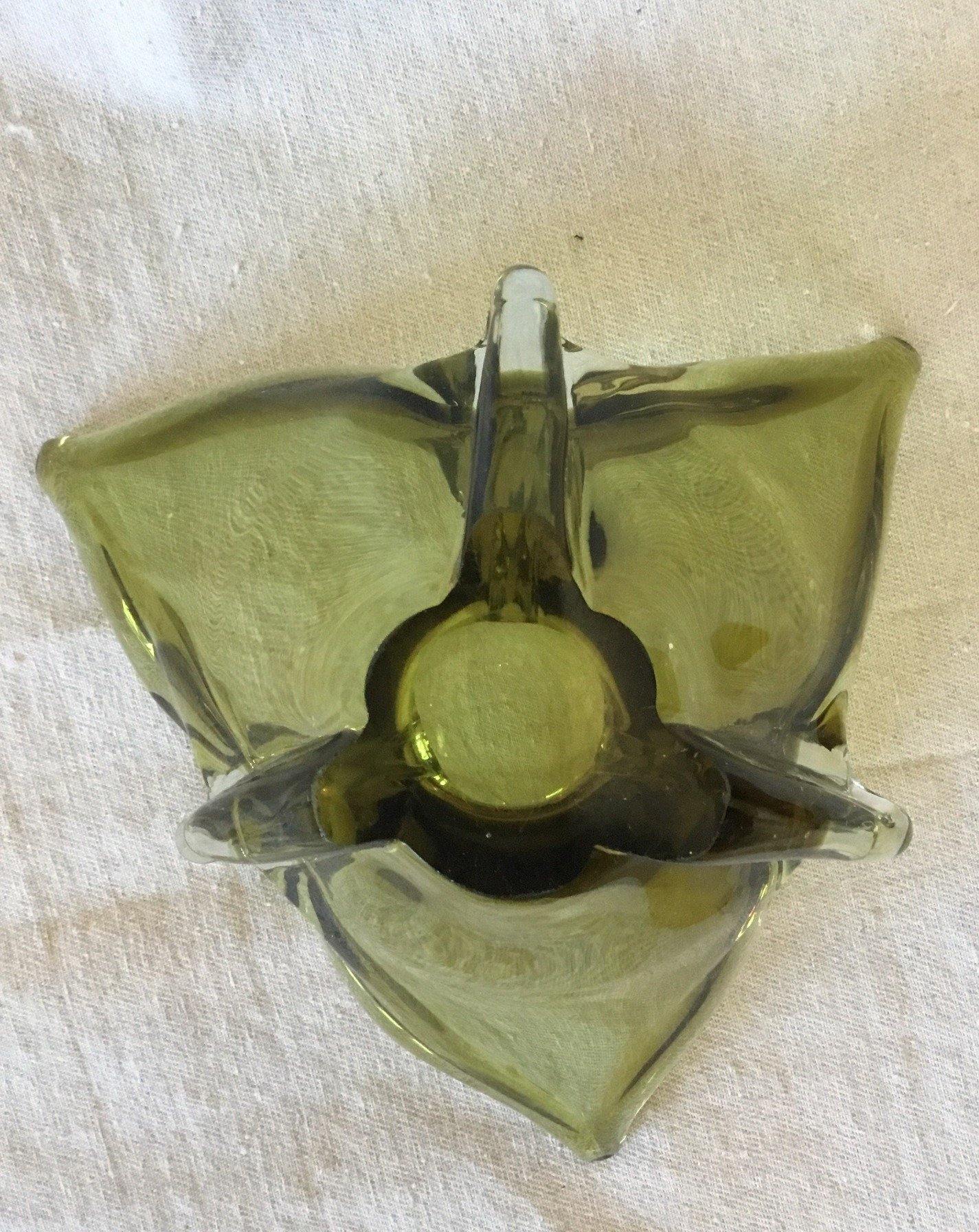 Bottom of green art glass- Cook Street VIntage