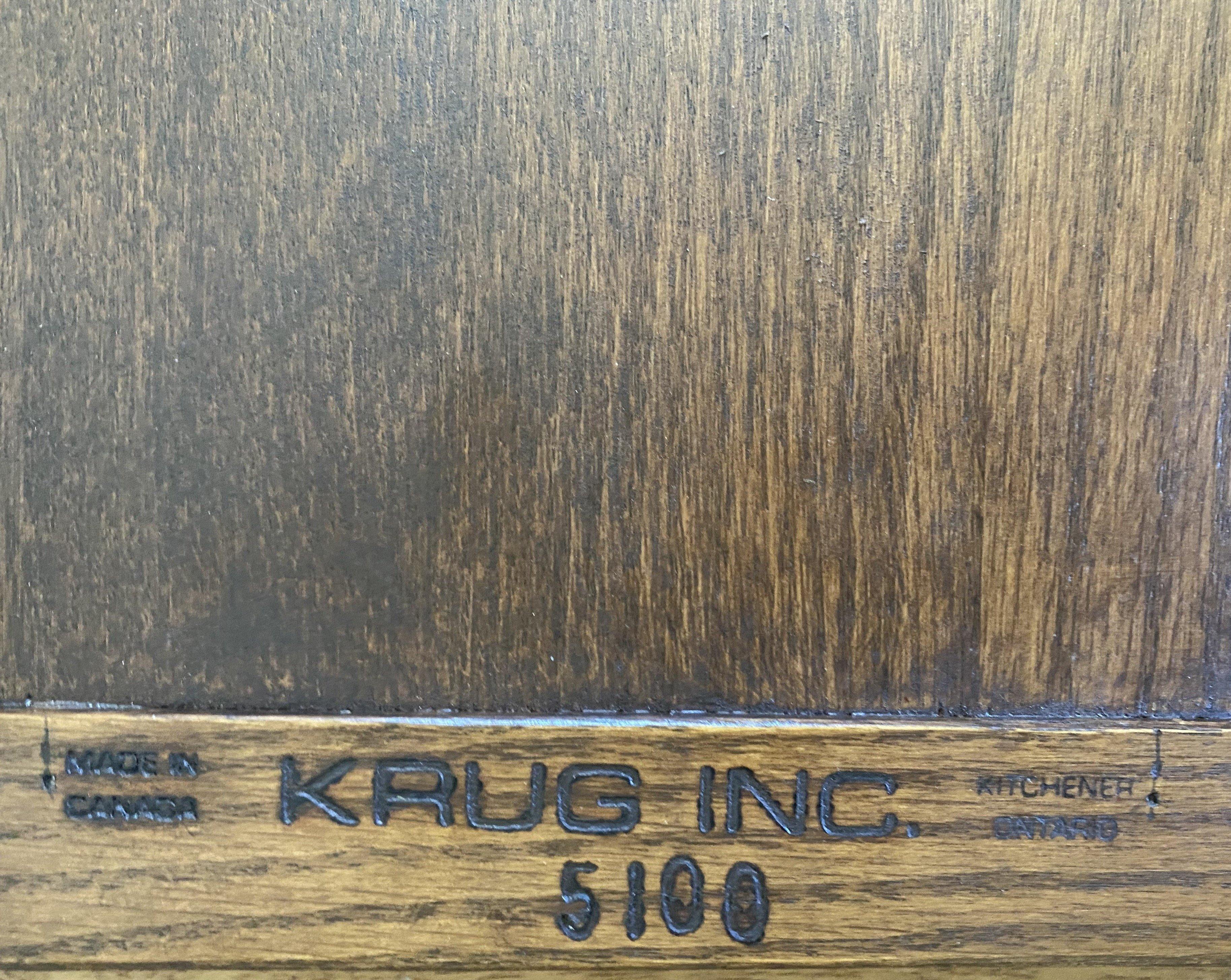 Krug Side Table showing logo and Made In Canada- Cook Street Vintage