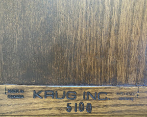 Krug Side Table showing logo and Made In Canada- Cook Street Vintage