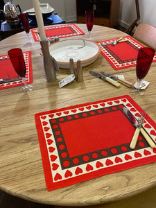Traditional Danish Pattern Heart Placemats- Cook Street Vintage