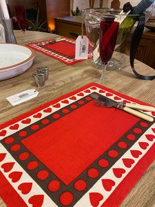 Traditional Danish Pattern Heart Placemats- Cook Street Vintage
