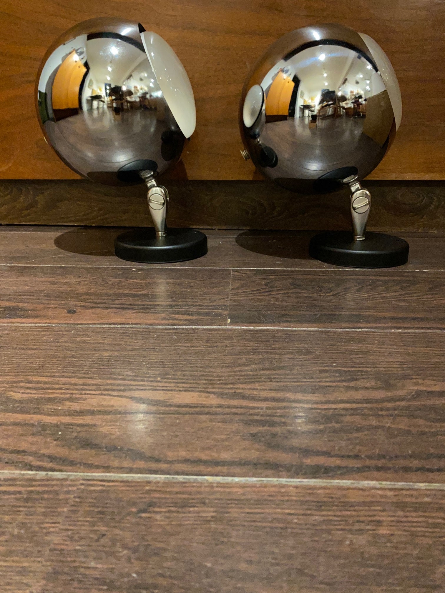 Chrome modernism eye ball table or ceiling fixtures- Cook Street Vintage.