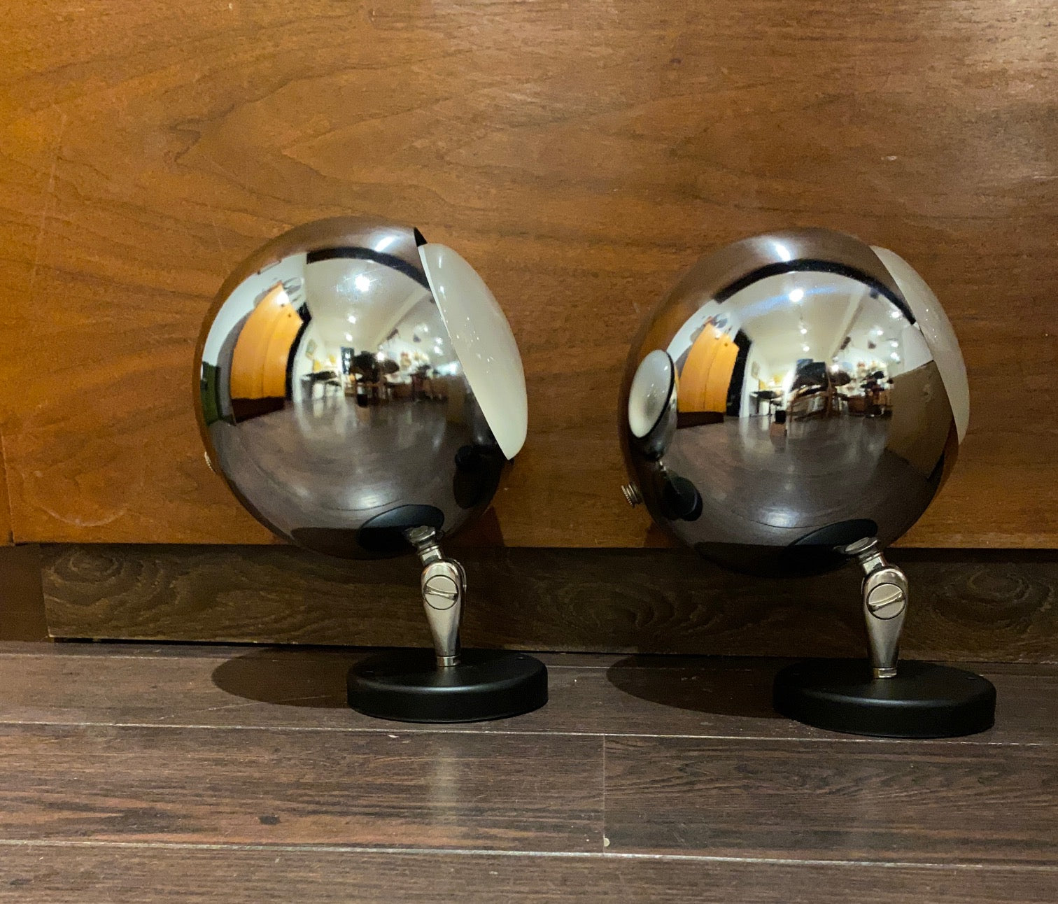 Chrome modernism eye ball table or ceiling fixtures- Cook Street Vintage.