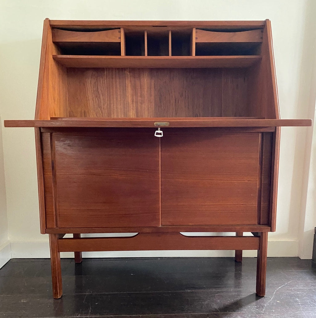 MCM Dyrlund Teak Drop Front Secretary Desk- Cook Street Vintage