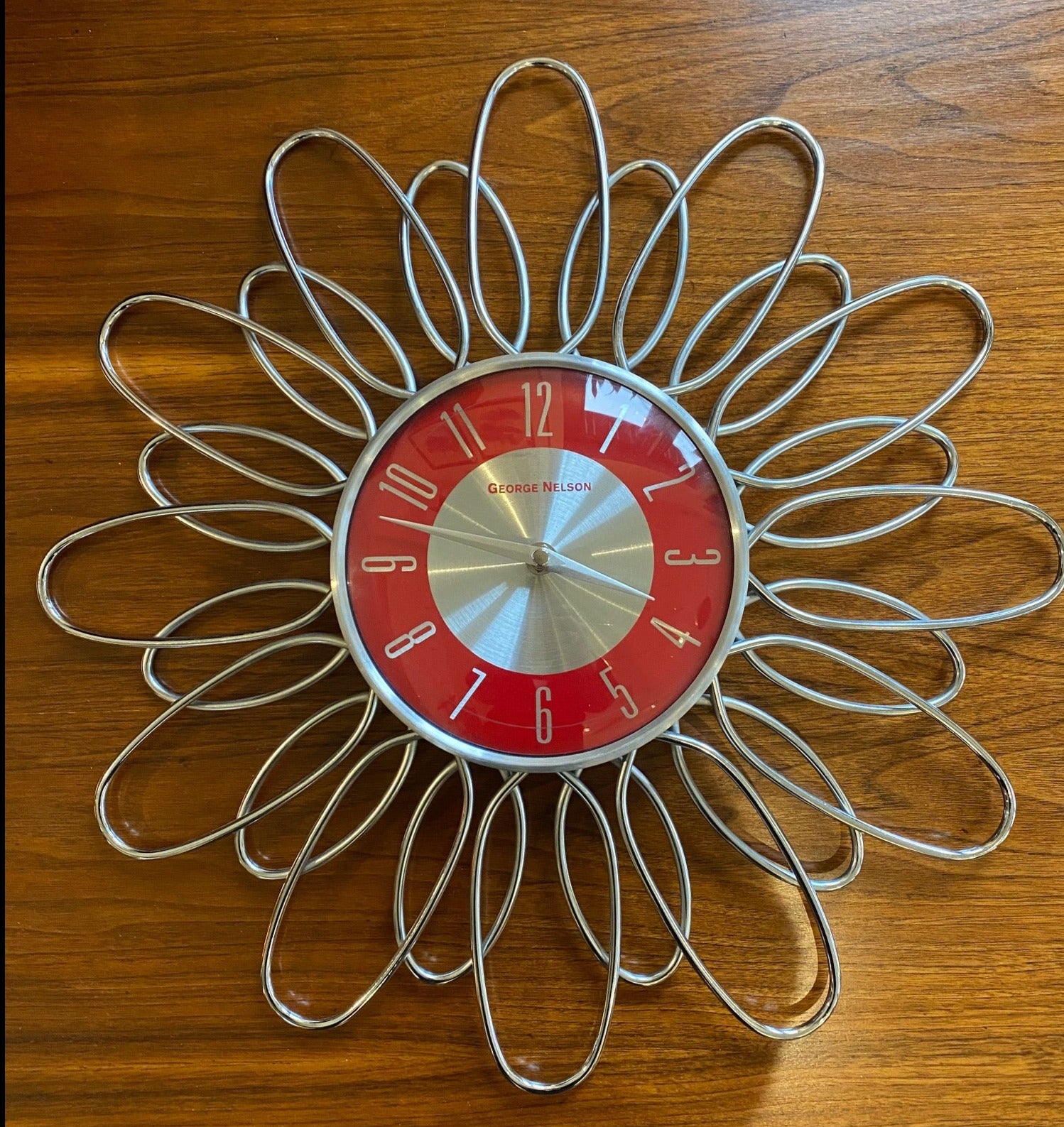 Contemporary George Nelson Chrome Starburst Clock- Cook Street Vintage