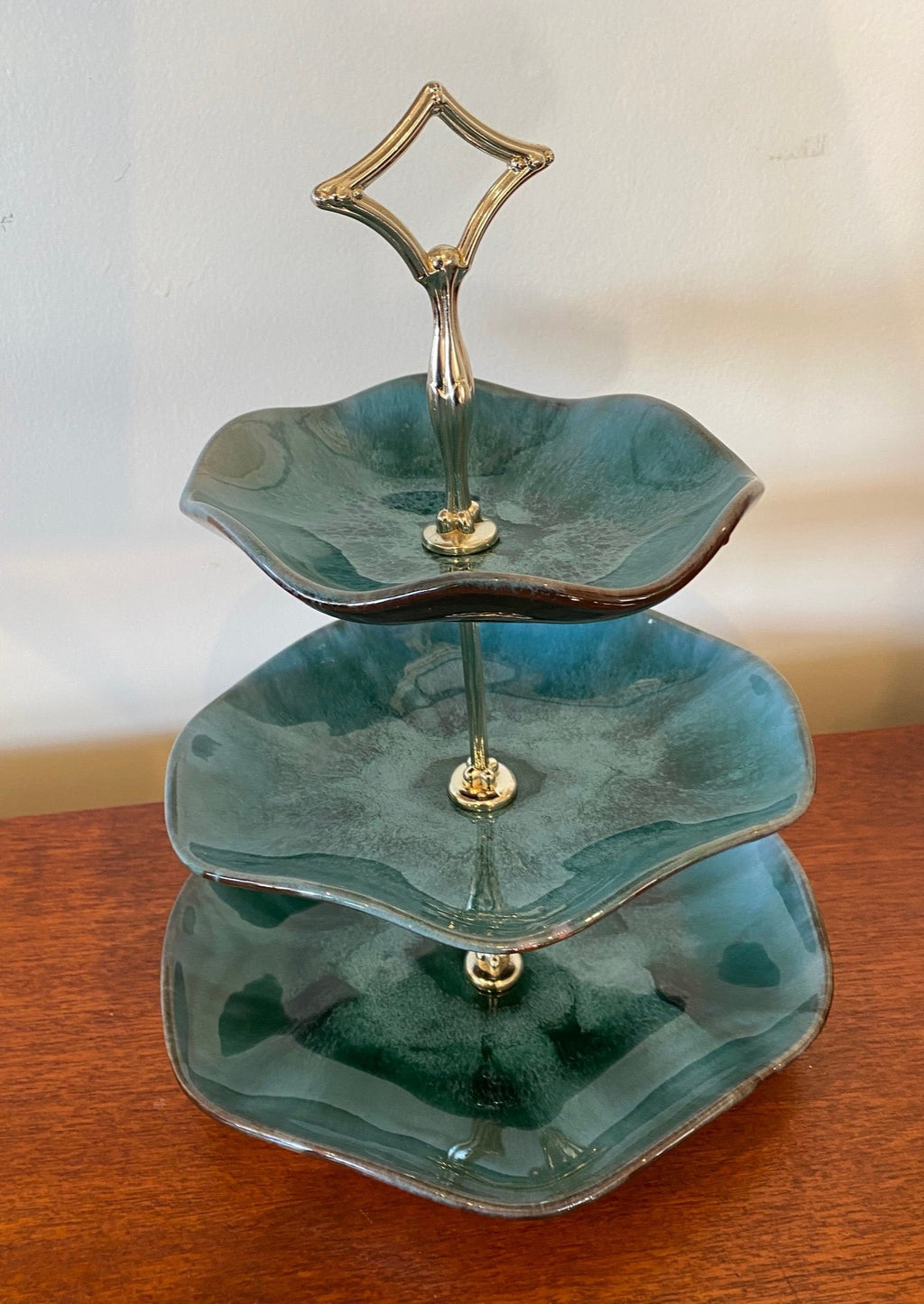 Blue Mountain Pottery 3 Tier Cake & Sandwich Tray- Cook Street Vintage