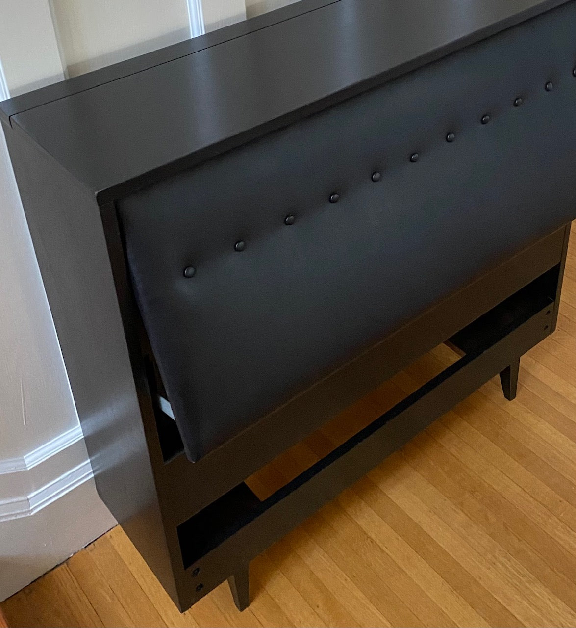 Black Adjustable George Nelson for Herman Miller Headboard- Cook Street Vintage
