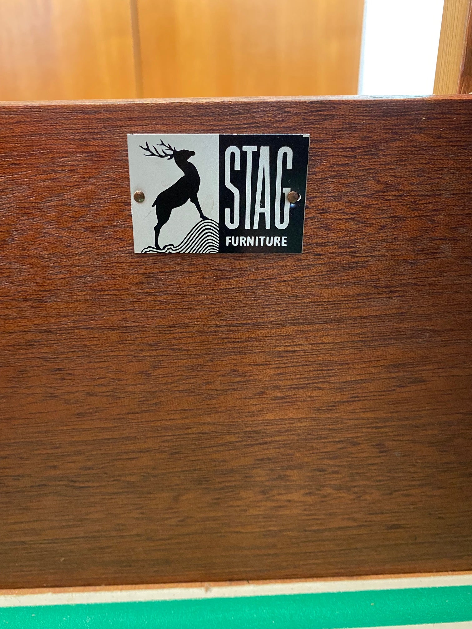 Stage furniture label in MCM Sylvia Reid Chest of Drawers- Cook Street Vintage