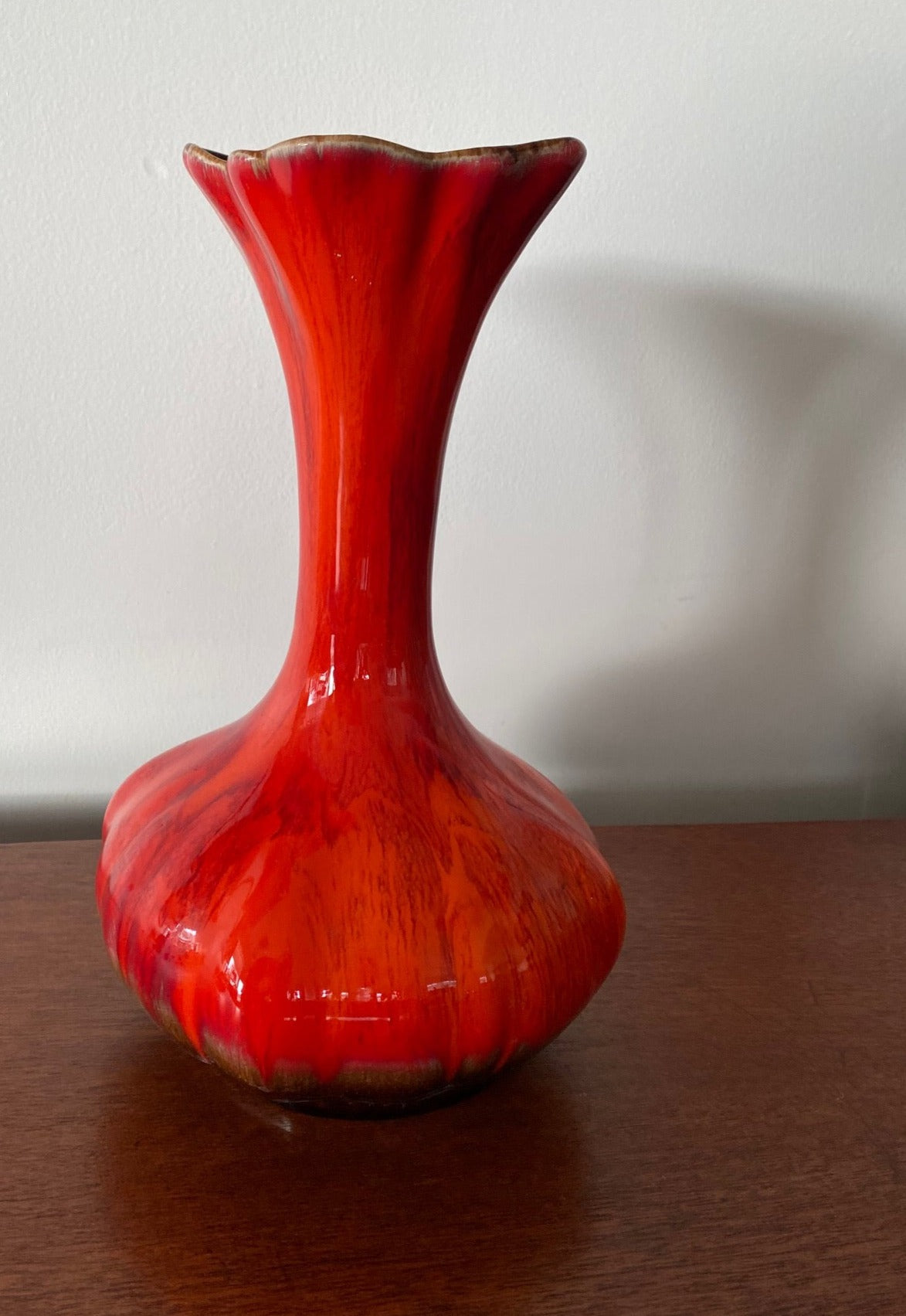 Red MCM Drip Glaze Vase by Seewai- Cook Street Vintage