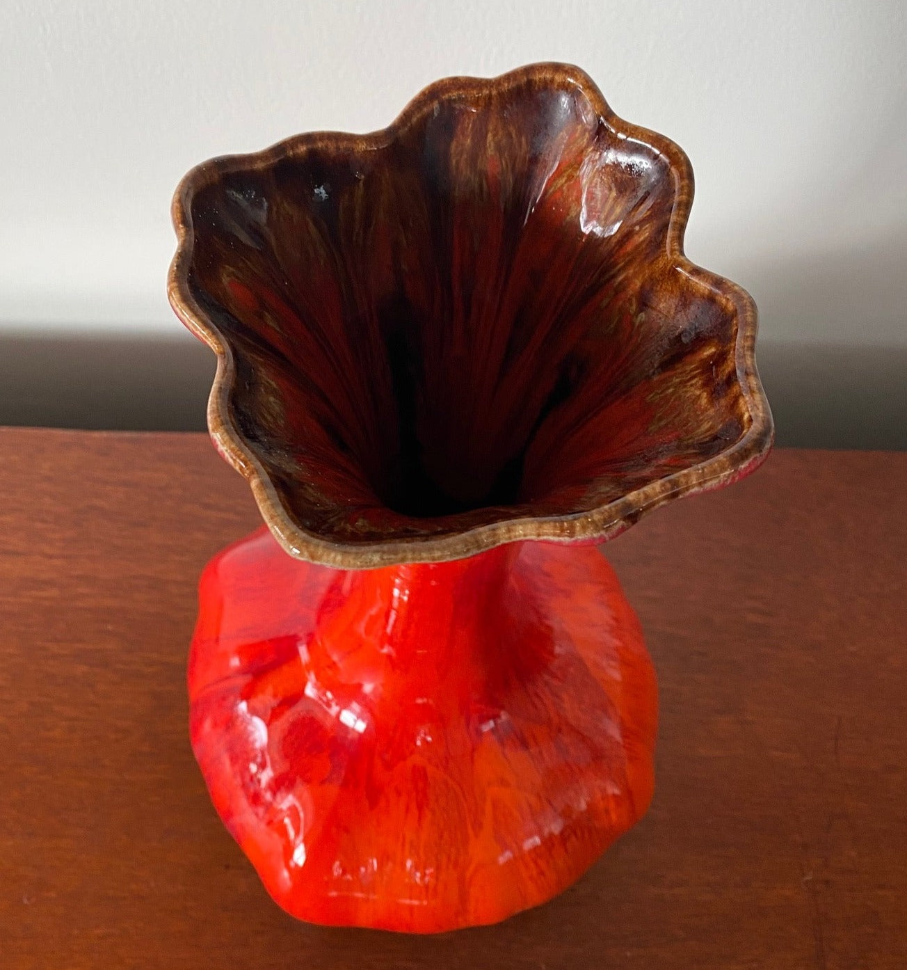 Red MCM Drip Glaze Vase by Seewai- Cook Street Vintage