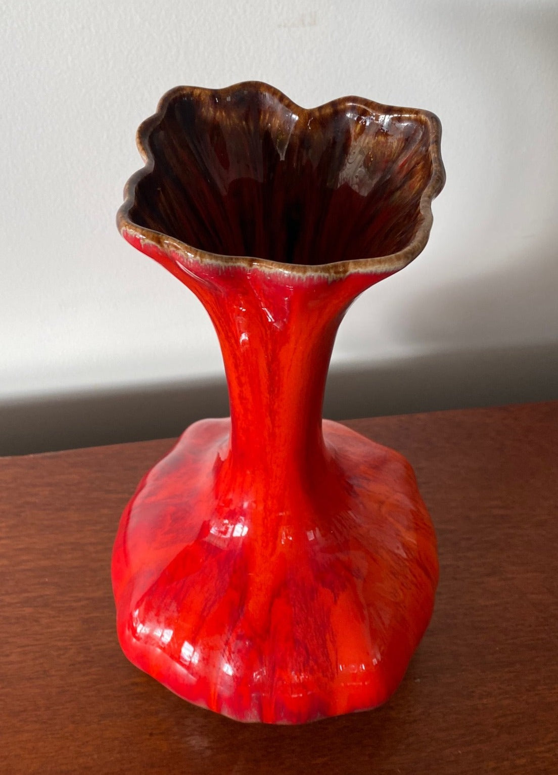 Red MCM Drip Glaze Vase by Seewai- Cook Street Vintage
