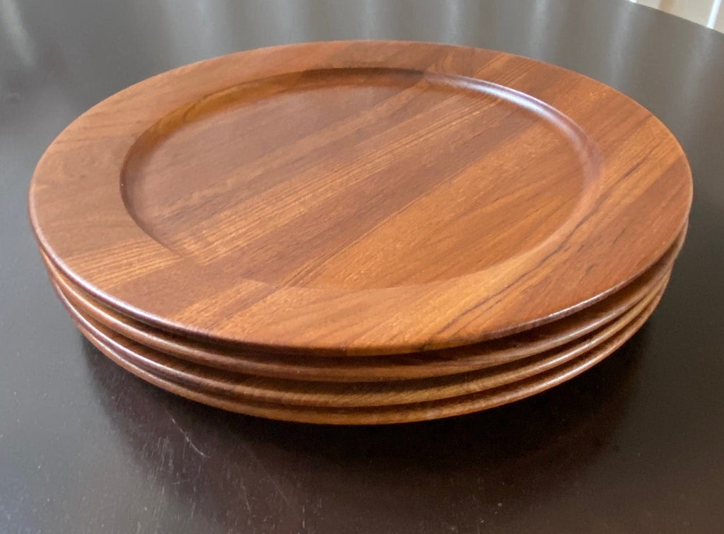 Set of 4 MCM Illums Bolighus Danish Teak Plates- Cook Street Vintage