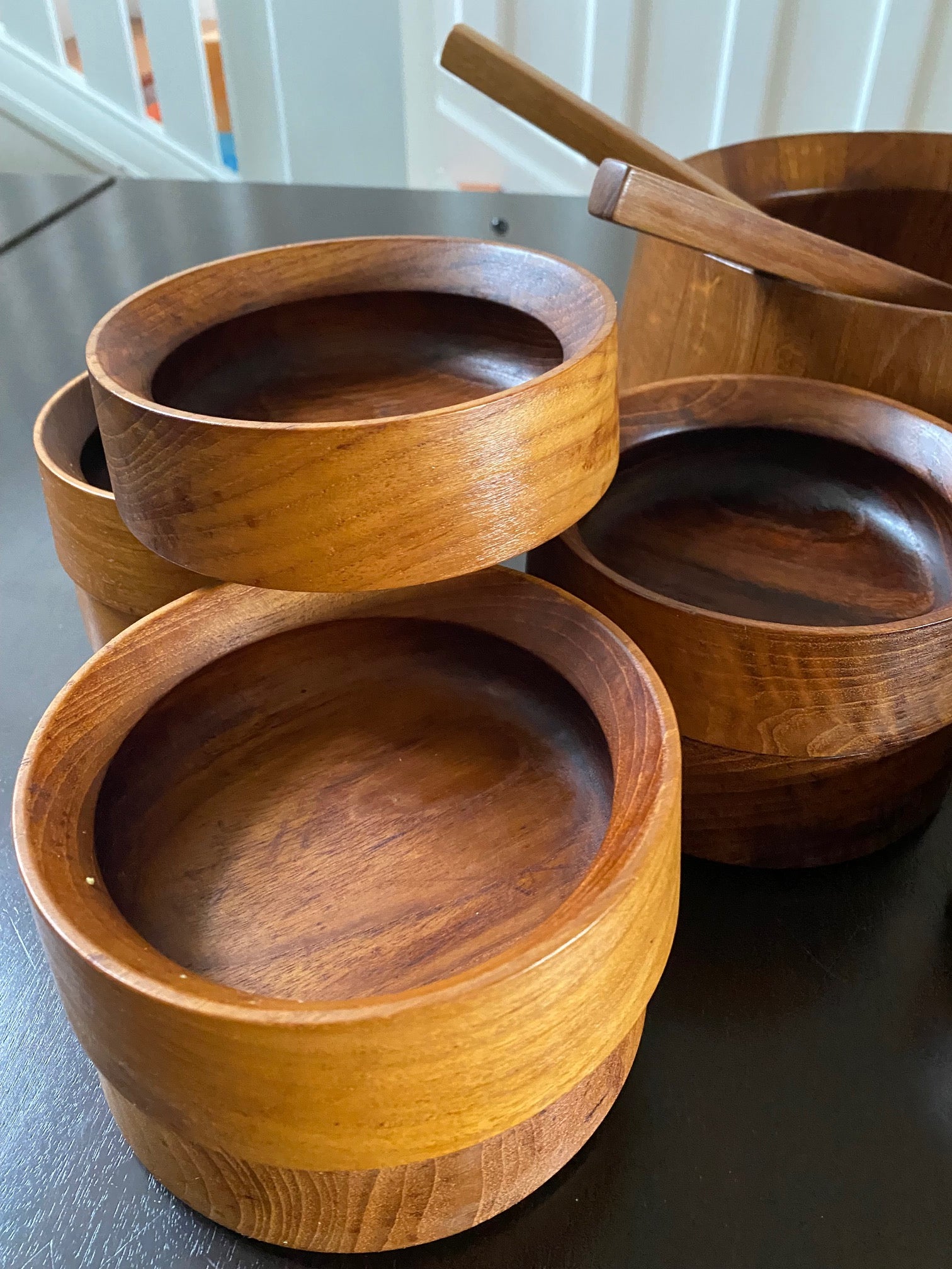 MCM Dansk Teak Salad Bowl Set- Cook Street Vintage