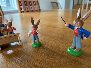 German Erzgebirge Schoolhouse Bunnies- Cook Street Vintage