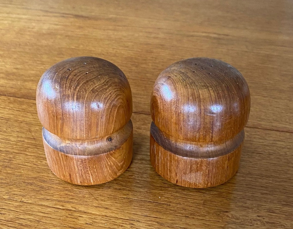 Teak Salt and Pepper Shakers- Cook Street Vintage