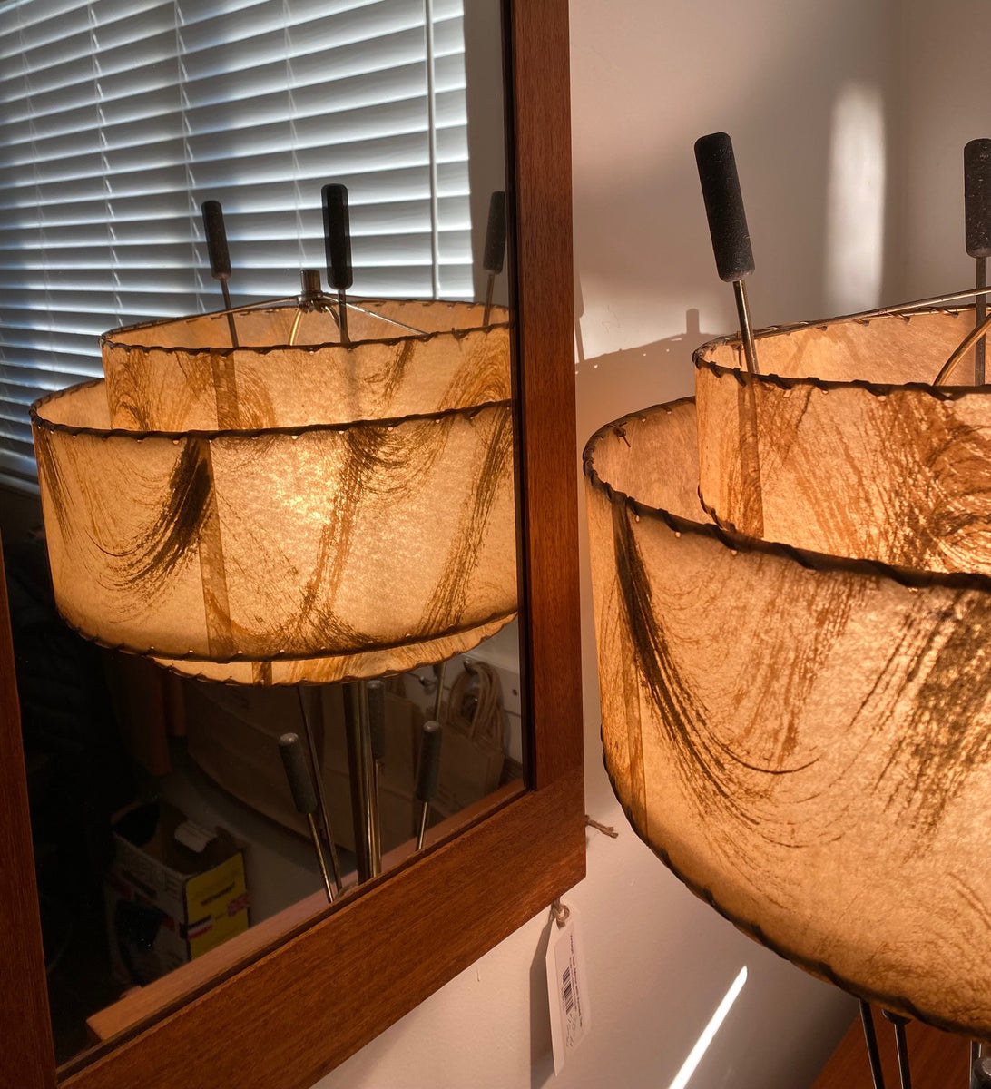Fabulous Vintage Bull Rush Lamp with Two Tiered Shade – Cook Street Vintage
