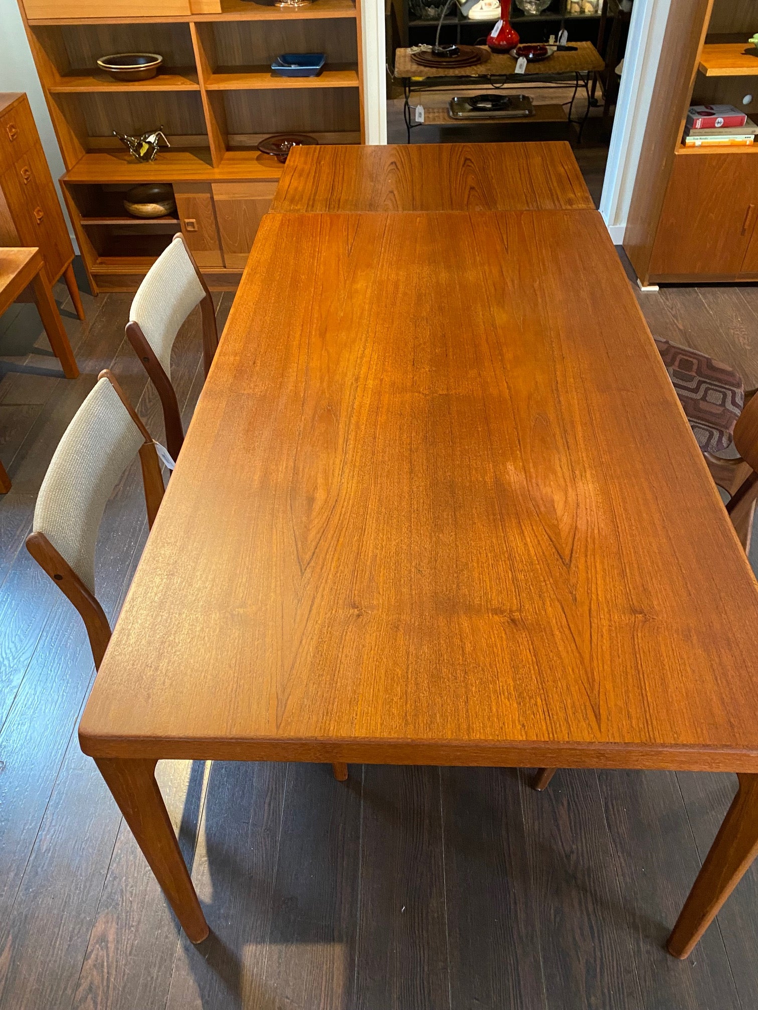 MCM Extending Teak Dining Table by Vejle Stole og  Mobelfabrik- Cook Street Vintage