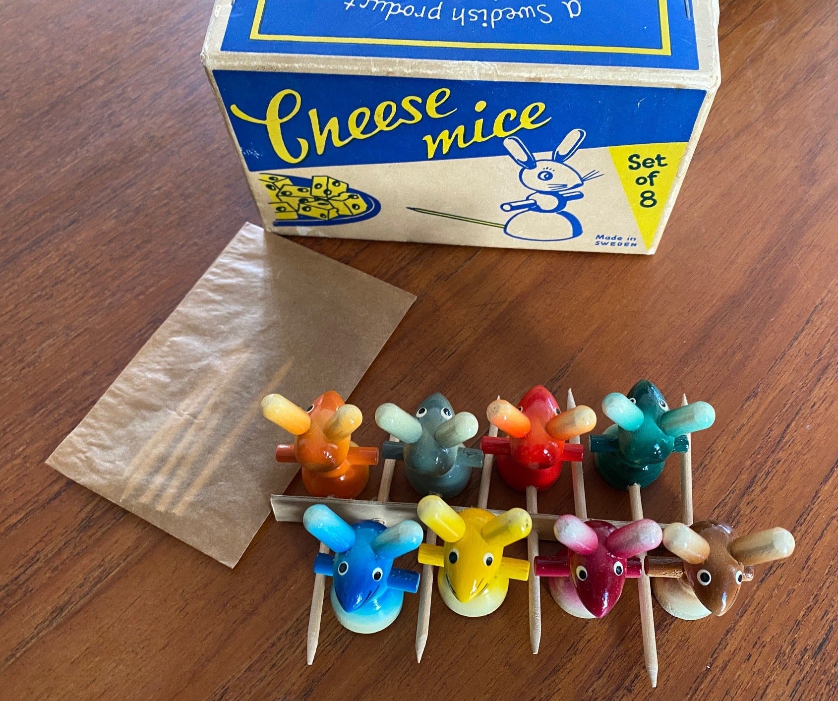 Set of 8 Vintage Swedish Cheese Mice- Cook Street Vintage