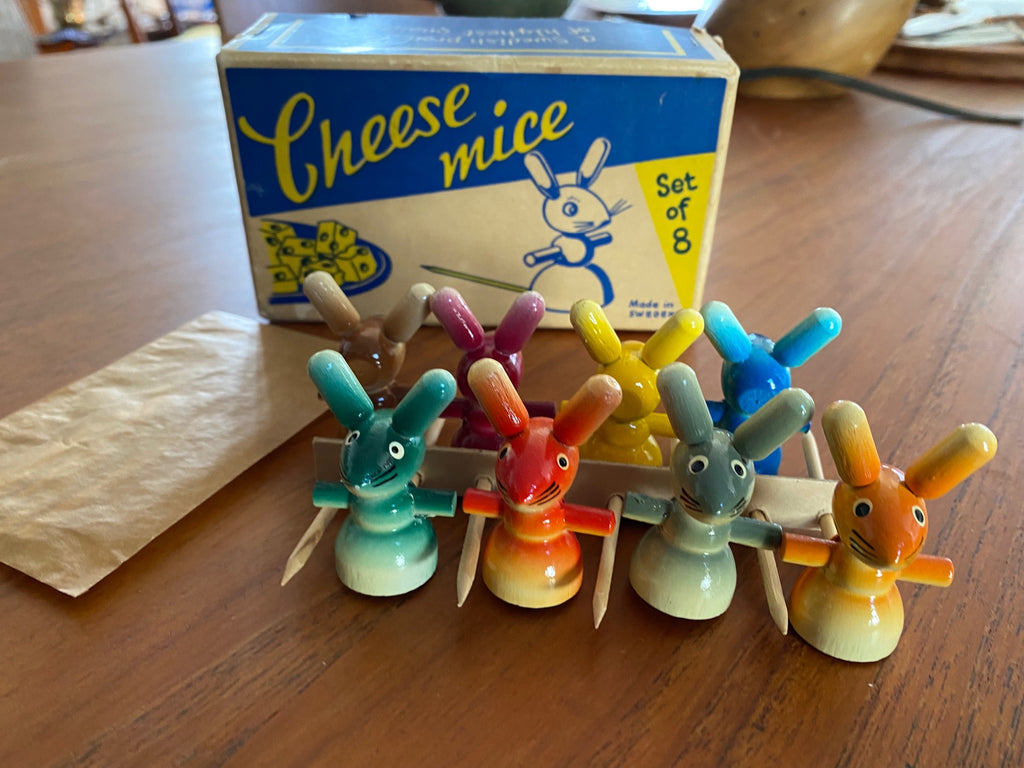 Set of 8 Vintage Swedish Cheese Mice- Cook Street Vintage