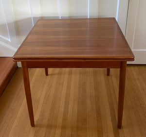 Gorgeous MCM Square Teak Dining Table With Draw Leaves- Cook Street Vintage